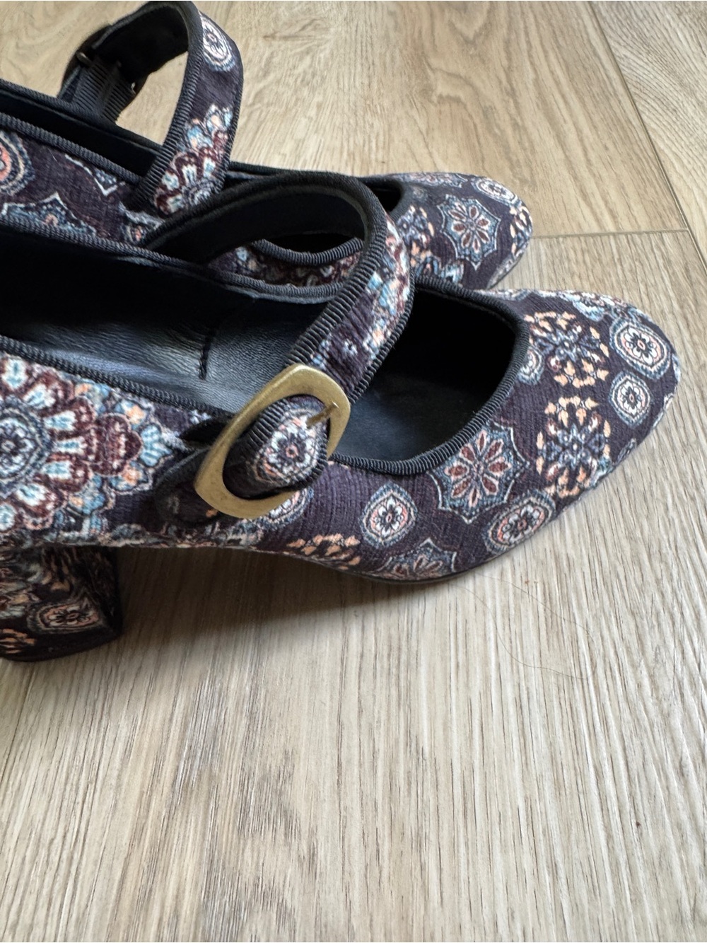 Sundance Catalog Beauty Beyond Heels Classic Mary Jane Strap Paisley Print - Picture 8 of 10